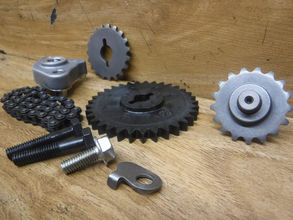 10 Honda Elite 110 2010 OEM bomba de aceite montaje engranajes cadena conjunto envío rápido Foto 2 de 4