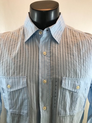 NWT Gap Dress Dress Shirt - Blue Stripes - M - Picture 7 of 14