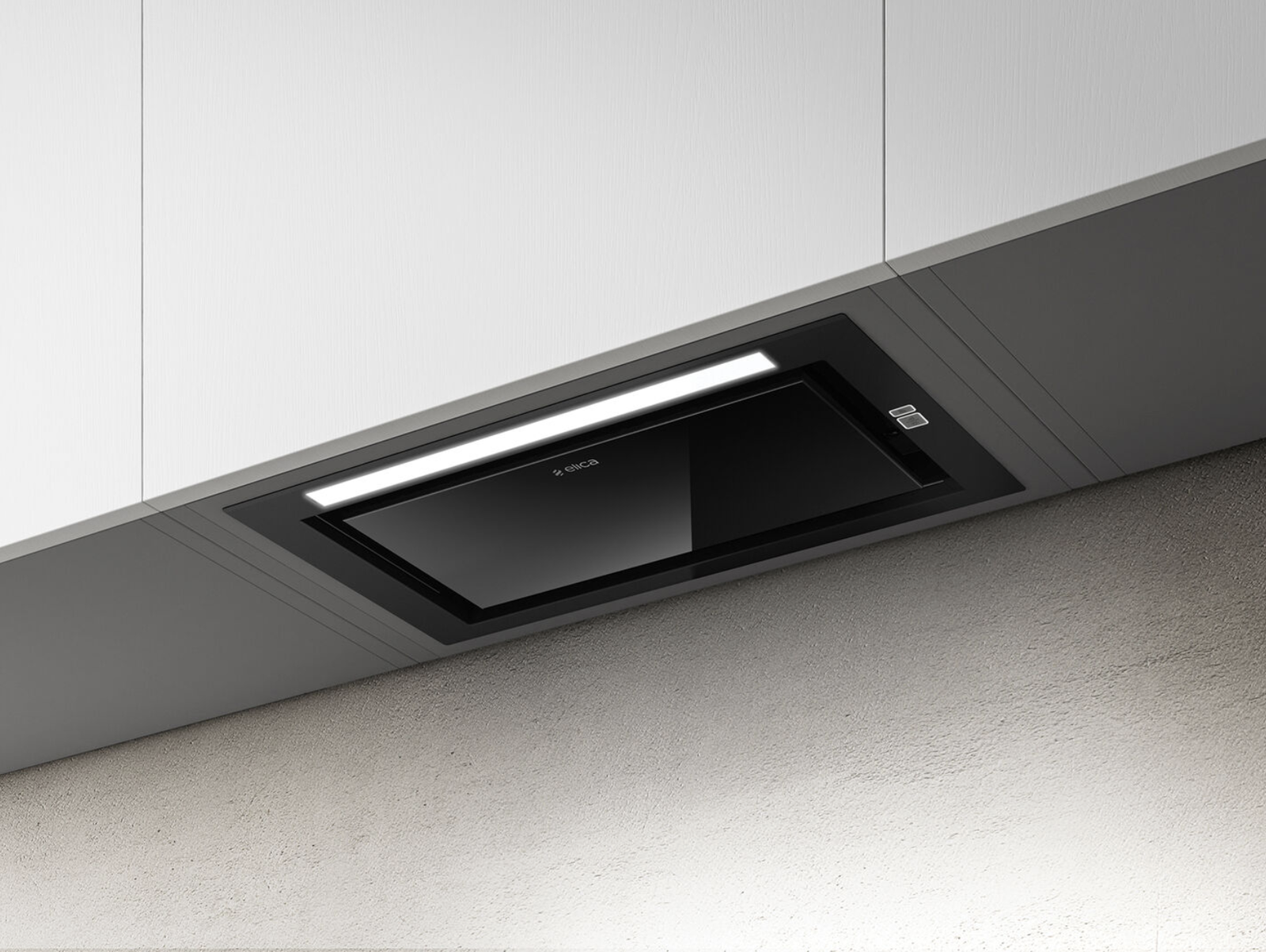 ELICA HIDDEN 2.0 @ BLGL/A/90 CAPPA INCASSO ASPIRANTE PULSANTIERA NERO SOFT TOUCH