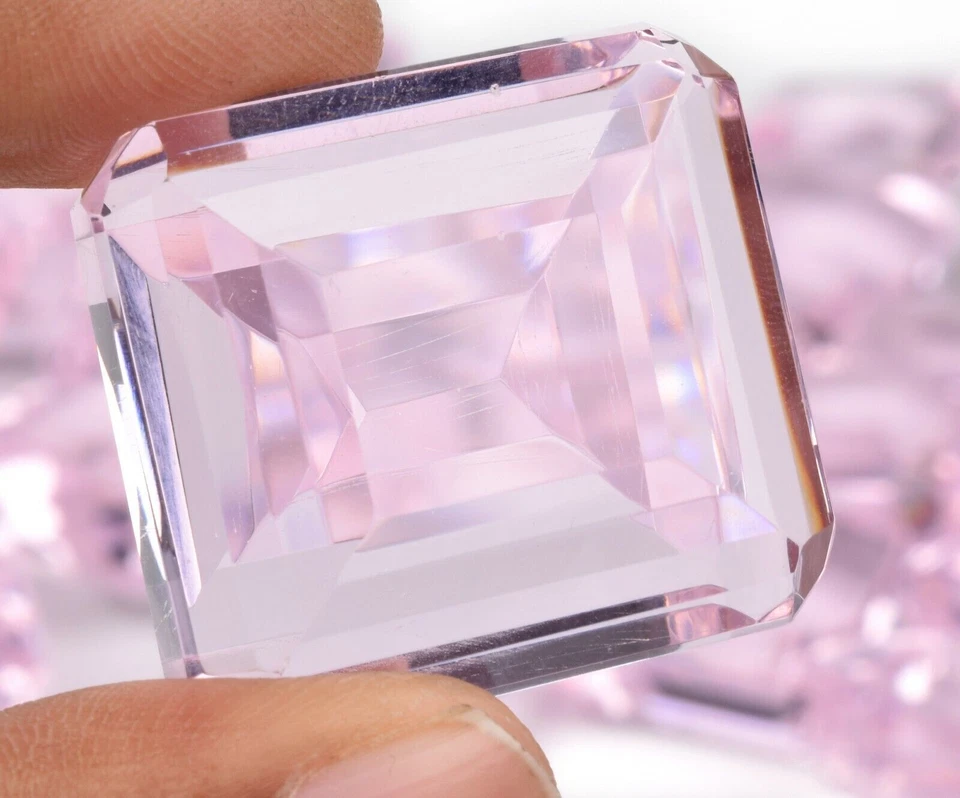 Pink Topaz Loose Gemstone Lot 300 Ct/4-5 pcs Square Cut Jewelry Making Gems Lot - Image 2 of 4