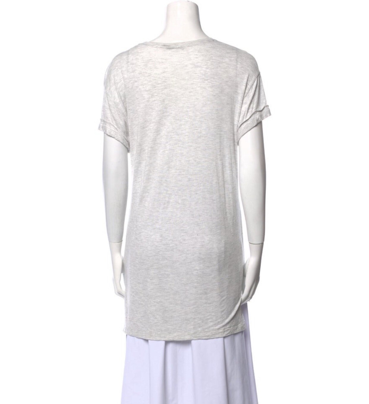 allsaints Authentic solid light heather gray shor… - image 3