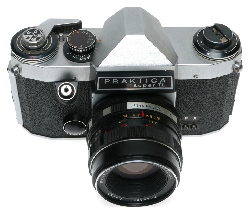 Cámara Pentacon Praxis Super TL FX Meyer Optik Oreston 1,8/50 Foto 3 de 4