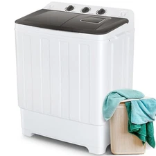Portable Washing Machine 30lbs Twin Tub Washer Mini Compact Laundry Machines