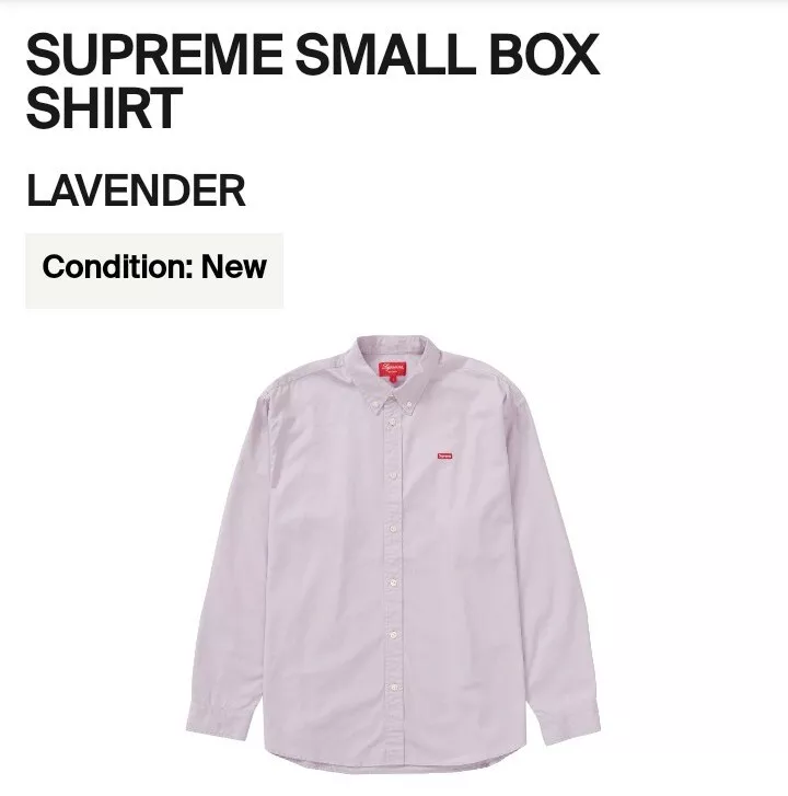 Size S - Supreme Small Box Logo Long Sleeve Shirt (SS22)(Lavender)