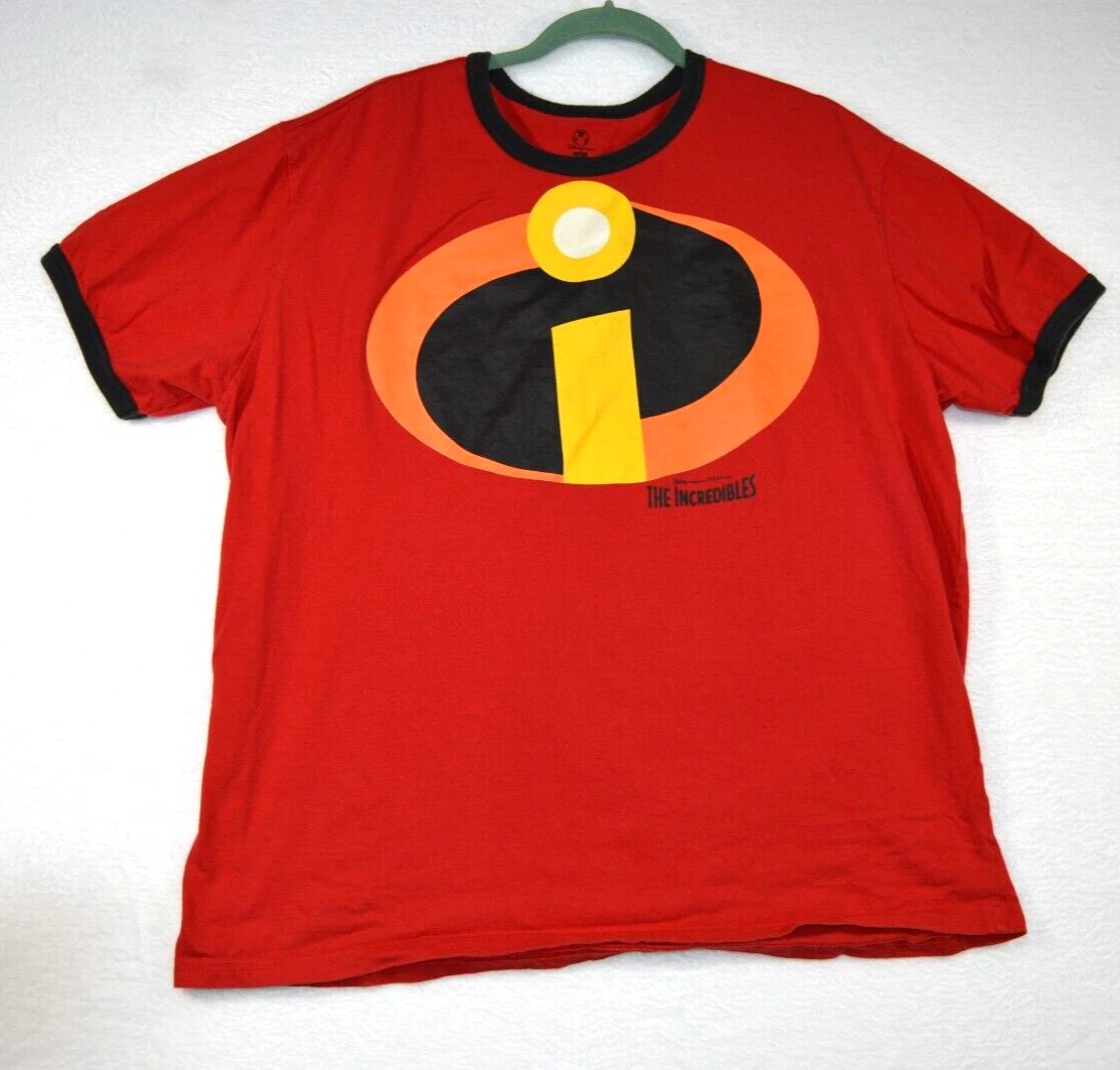 Disney Store Pixar The Incredibles Movie Ringer T-Shirt Red Made In USA Men's XL