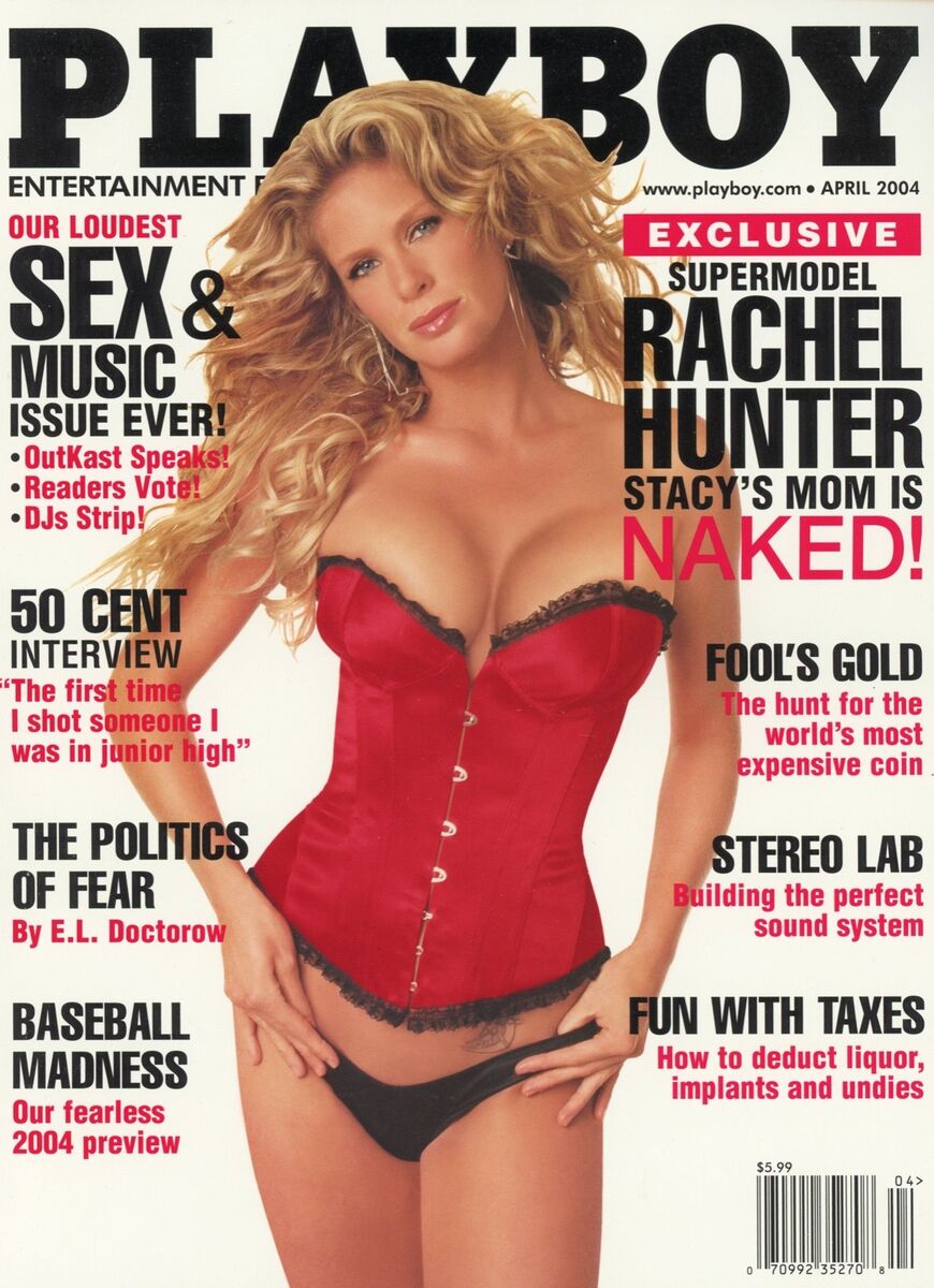 PLAYBOY APRIL 2004 Rachel Hunter Krista Kelly Rapper50Cent KevinSmith naked DJs eBay