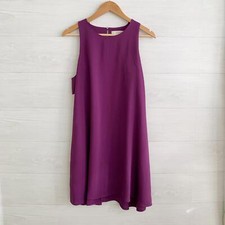 NWT LOFT - Purple sleeveless ruffled back swing dress, M