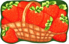 Printed Rug (nonskid Polyester Pile back)(18"x30") STRAWBERRIES' BASKET, Daniel