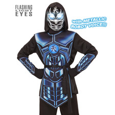 COSTUME VESTITO ABITO TRAVESTIMENTO CARNEVALE BAMBINO CYBER NINJA