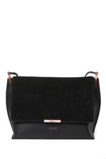 Ted Baker Leather Suede Shoulder Bag  *black*  "nwt"