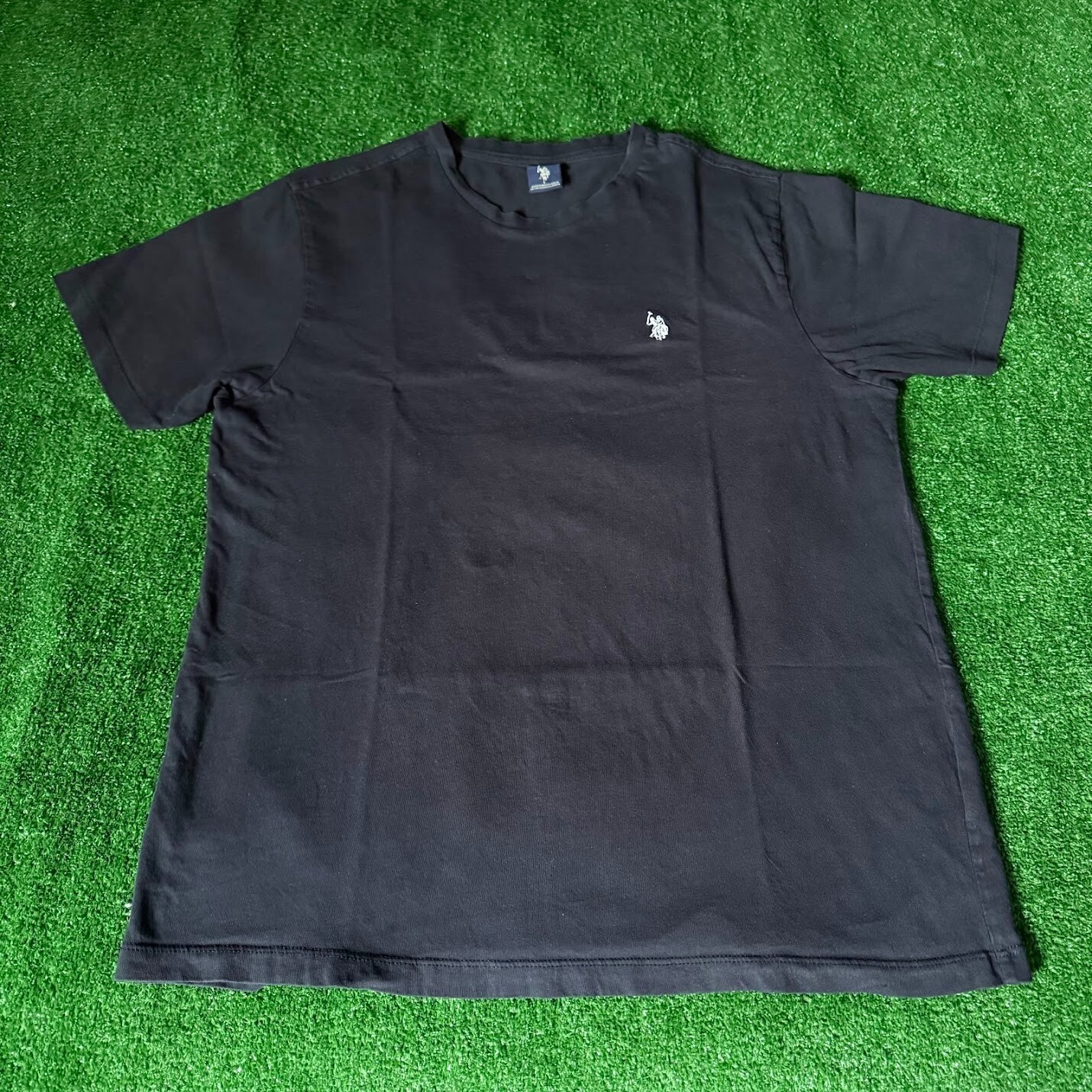 US Polo Assn. T shirt maglietta manica corta girocollo logo pony nera basic taglia L
