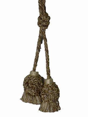 Conso Empress 21948 W01 VANILLA OATMEAL SAND Mix Chair Tie 2'' Tassels 27'' Spread