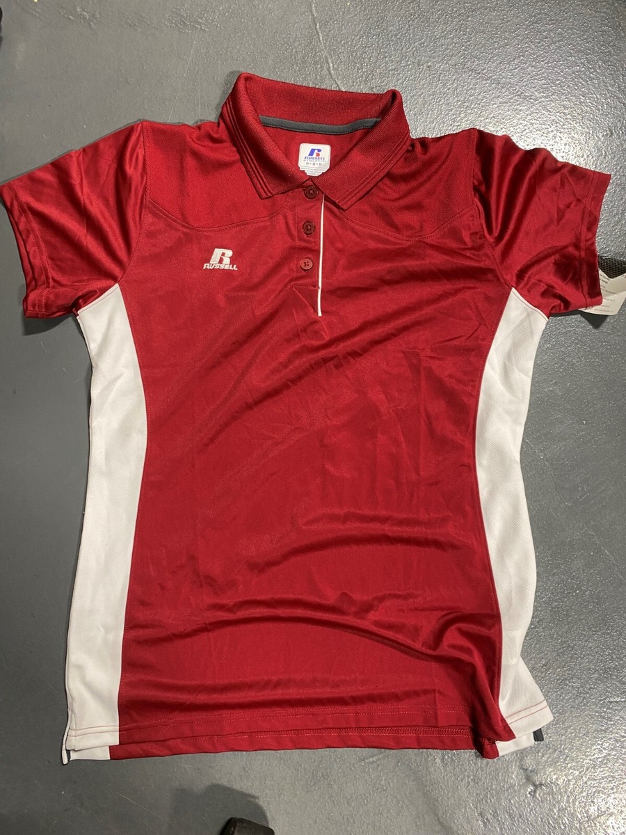 Russell Athletic Women’s Game Day Polo Color Cardinal/White, Size