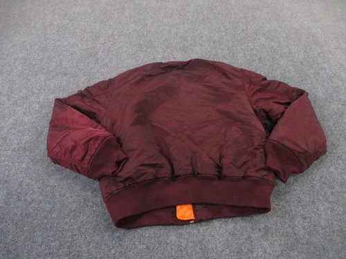Alpha Industries Jacket Mens XL MA 1 Flight Bomber Maroon Military Intermediate - Picture 8 of 10