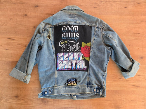 Chaqueta vaquera Lee vintage de 1990 rock & roll/heavy metal - Imagen 7 de 8