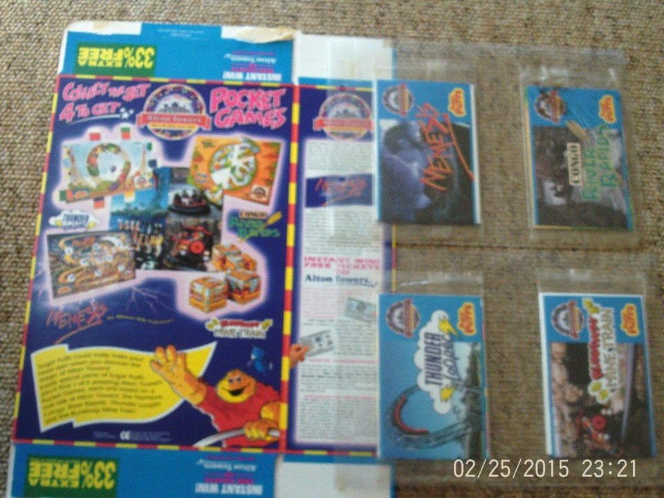 Sugar Puffs Cereal Packet Alton Towers and Cereal Cards. eBay