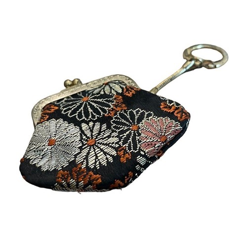 Vintage 1950s Clasp Keychain Rainbonnet Holder Change Purse Embroidered - Picture 5 of 12