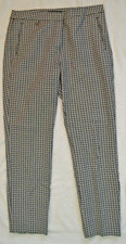 Adrianna Papell White Black Pattern Print Ankle Pants Sz 8