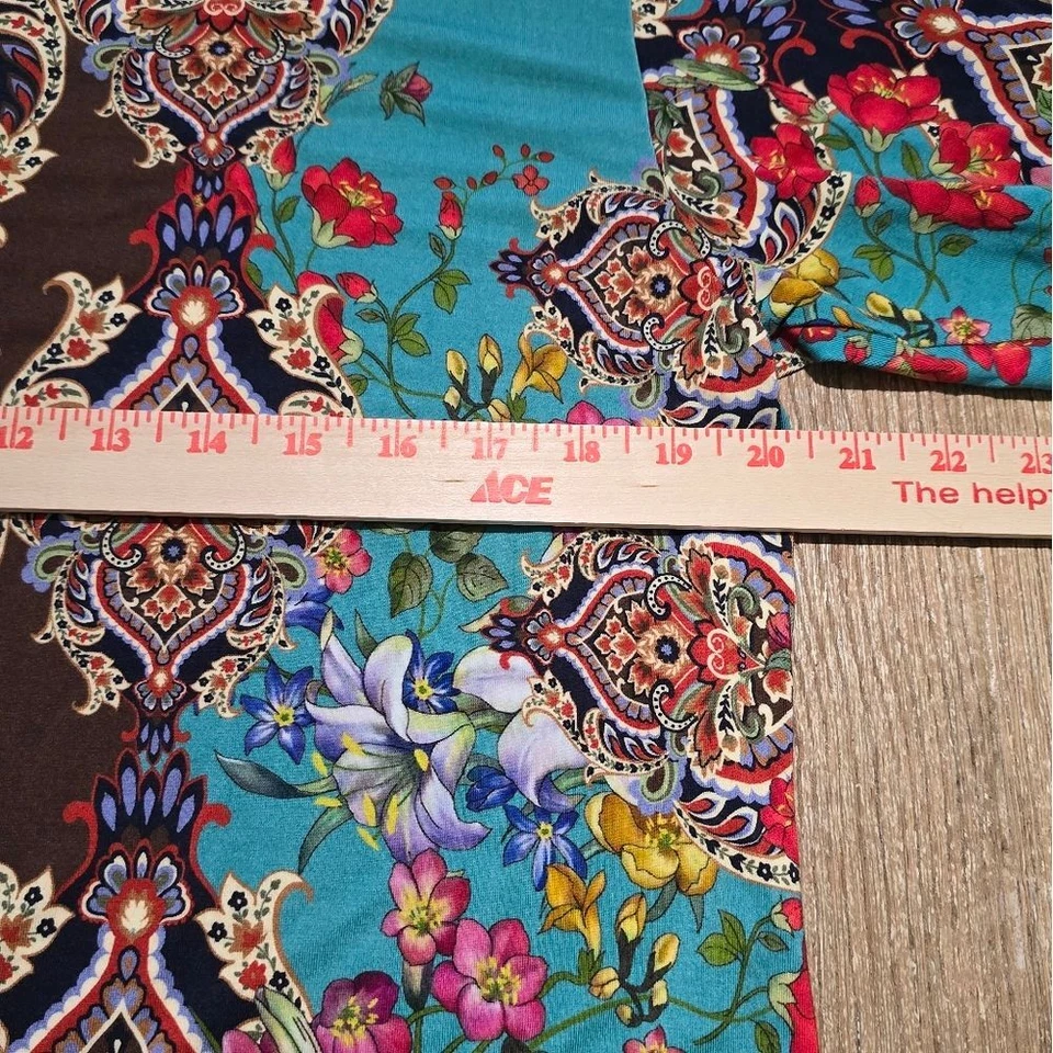 Camiseta Henley Bambú Manga 3/4 Flor Paisley JOHNNY WAS INDI Talla M Foto 4 de 4