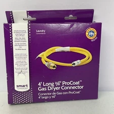 Smart Choice 4 ft. Long 3/8 in. ProCoat Gas Connector with Safety+PLUS Valve Ope