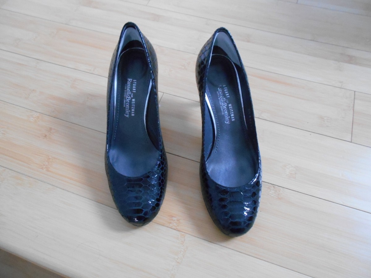 Stuart Weitzman For Russell Bromley Black Snakeskin Leather