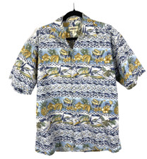 Campia Moda Hawaiian Floral Cocktail Shirt Mens Size Medium Tiki Luau Resort