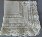 2 Antique 19thC Handkerchiefs French Valenciennes LACE Hand Embroidery Initial B — photo 9