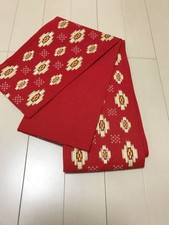 Kimono Half-width obi kasuri red