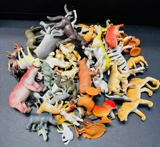 Lot 53+ Toy Animals Figure Zoo Wildlife Ocean Sea Farm Safari Hard Plastic 2.5Lb