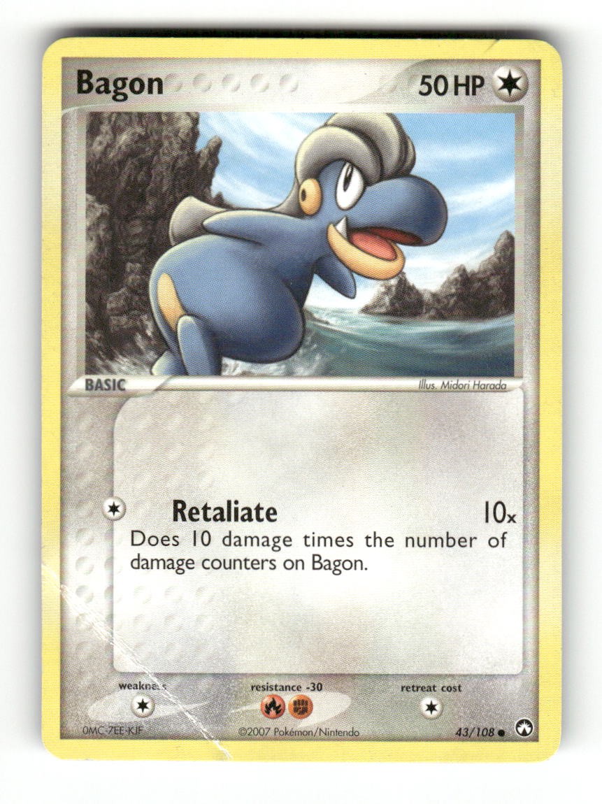 Bagon 43/108 Common Power Keepers Pokemon Heavily Played Midori Harada