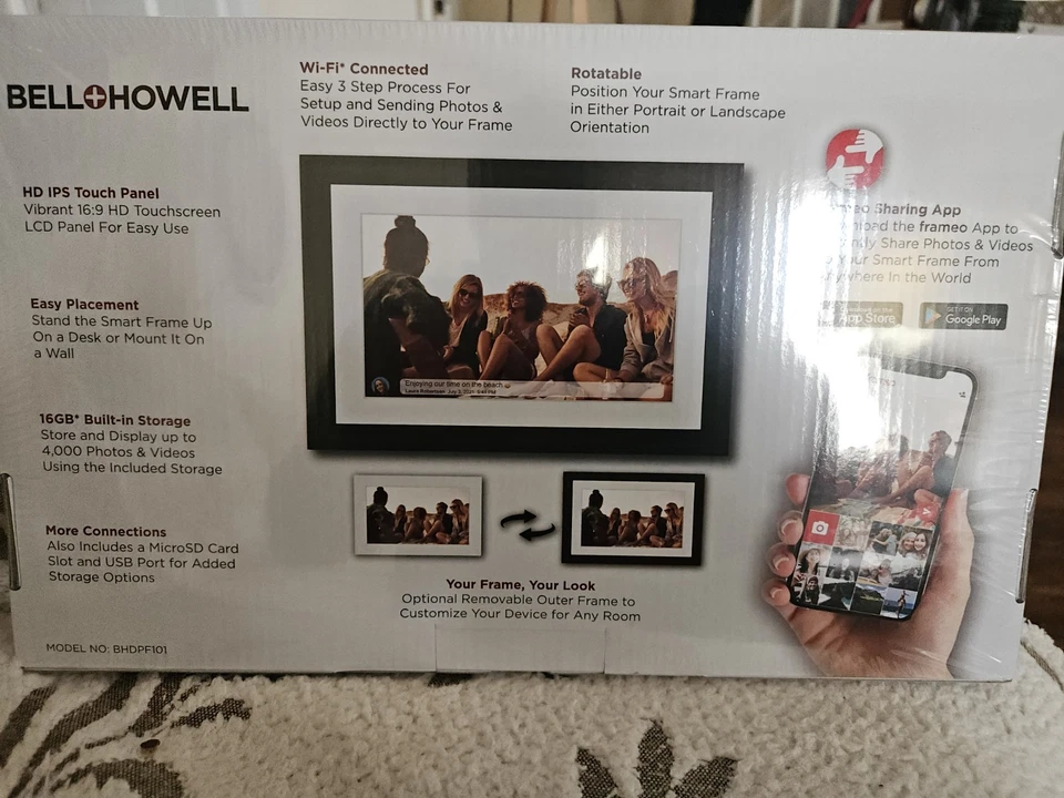  Smart Photo Frame Bell + Howell 10.1" (Black), New, Factory Sealed - Image 2 of 2