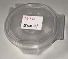 Haushaltsbox Salatbox 500 ml PP 8‑eckig klar mit Deckel | Einweg Schale 1610
