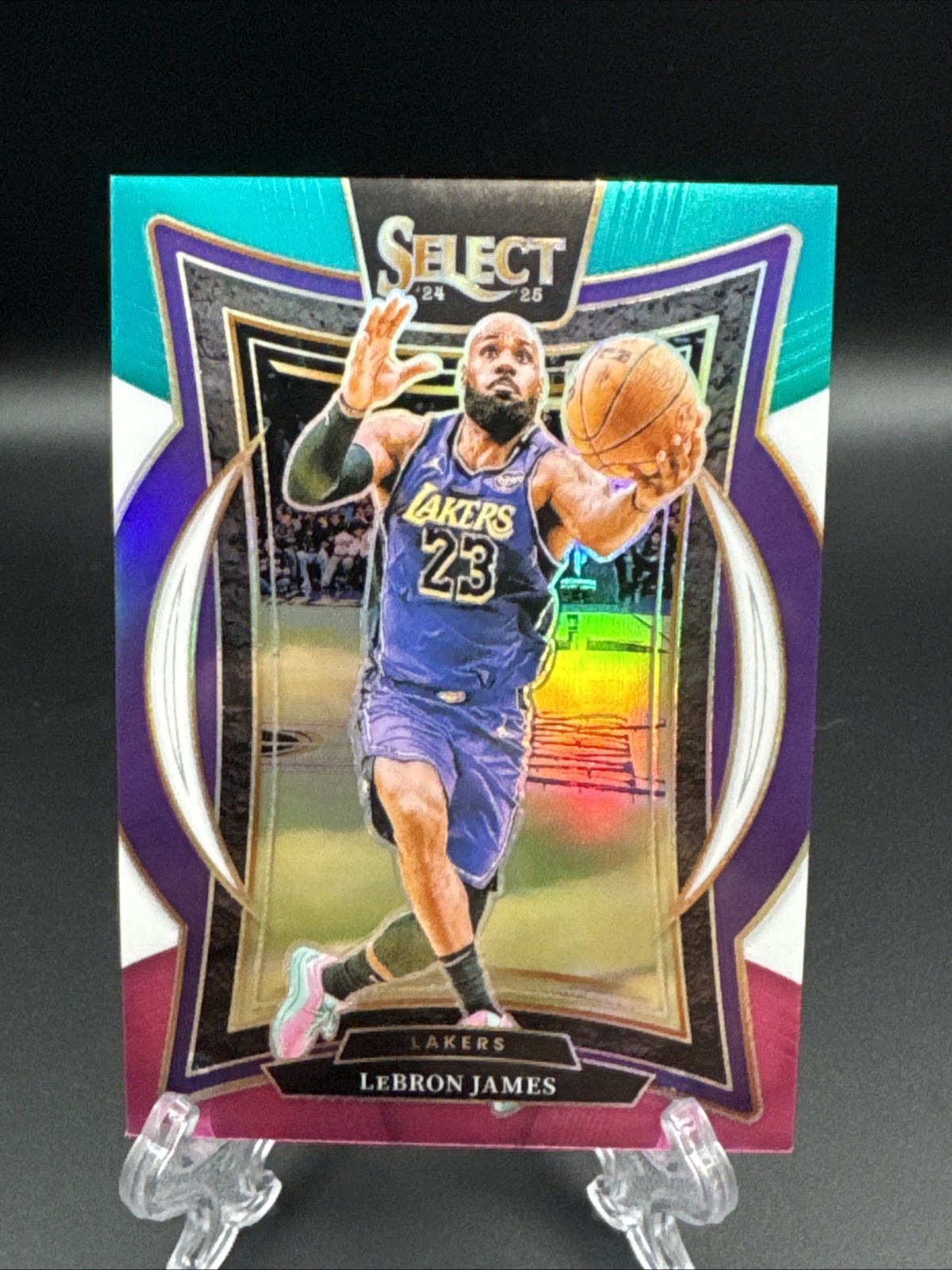 2024 Panini Select Lebron James Concourse Teal/White/Pink Prizm /49