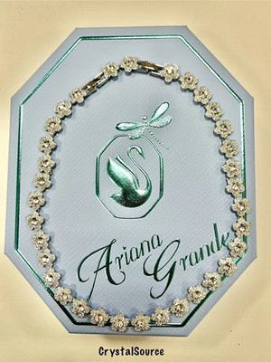 Swarovski Ariana Grande x Necklace round cut, Flower, Rhodium plated 5749179