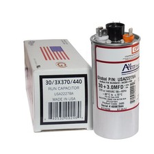 AmRad USA2227BA Round Run Capacitor 30+3 uF MFD 370 / 440 Volt Made in USA