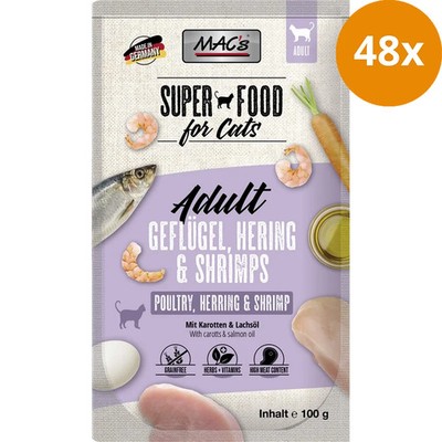 MAC's Cat Pouch Geflügel, Hering & Shrimps 100 g 48 x 100 g