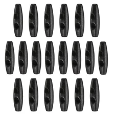 20pcs Wooden Toggle Buttons 40mm 2-Hole Wood Olive Sewing Button, Black