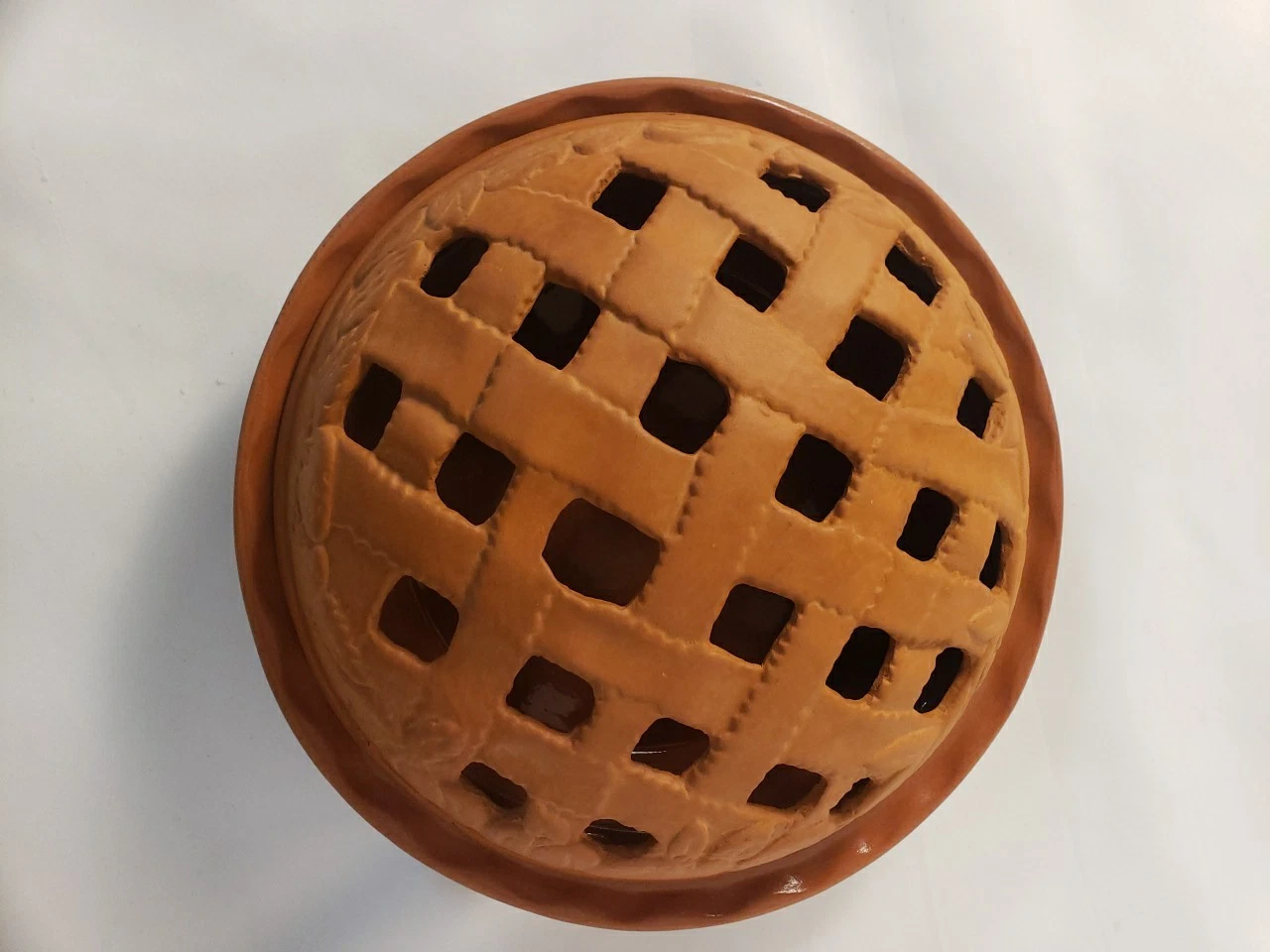 Vintage Gourmet Topf Terracotta Pie Dish with Lid Model 514/515 Made In The USA