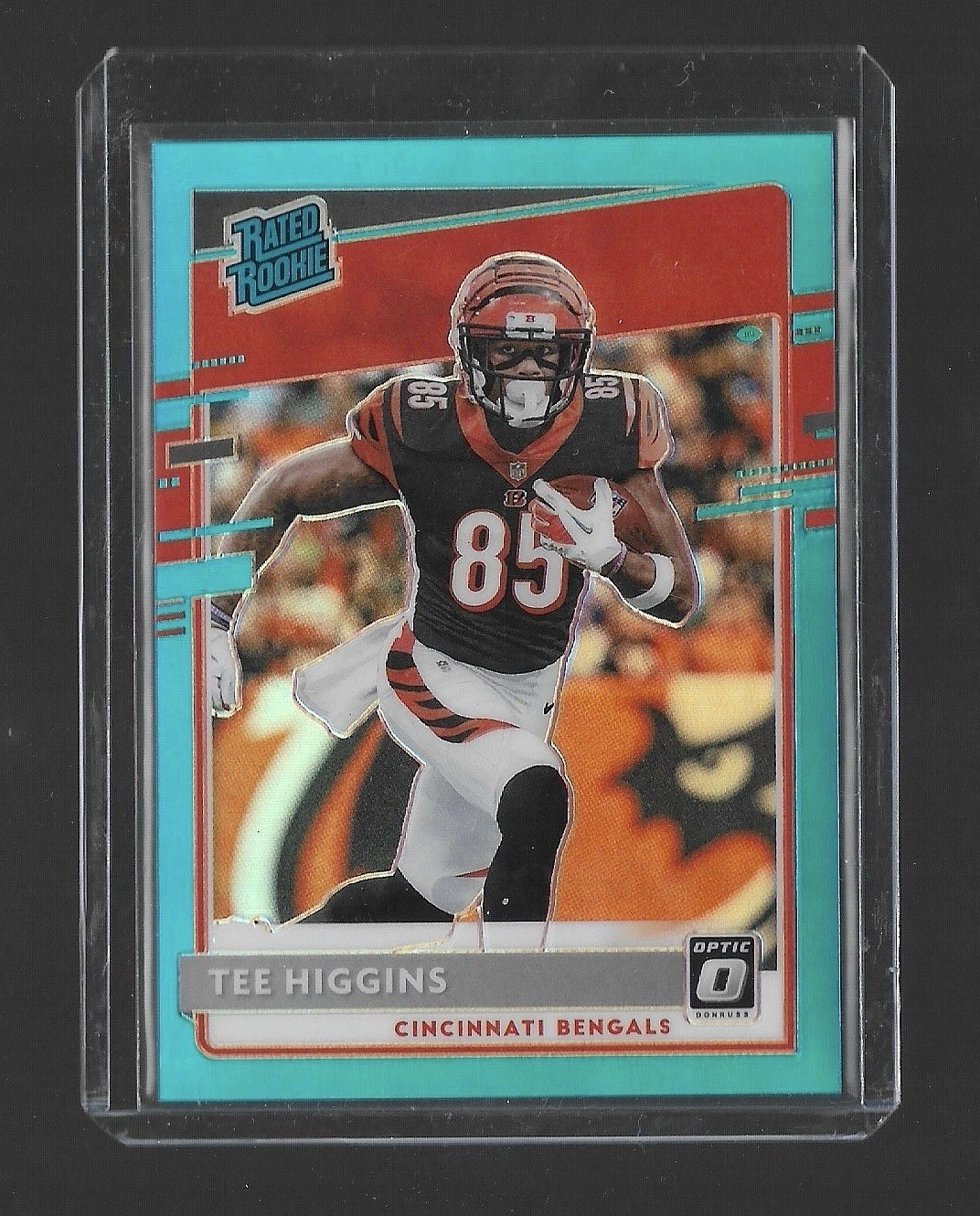 2020 Optic Football #160 Tee Higgins - Aqua /299 Rated Rookie