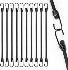 Bungee Cords With Hooks 12 Inch, 10 PCS Heavy Duty Bungee Cord, 8mm Thick Bungee