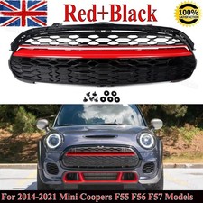 For MINI COOPER F55 F56 F57 2014-2021 Black + Red GP Style Front Bumper Grille