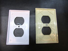 2 Vintage 1990's Ivory and White Plastic Electrical Outlet Receptacle Box Covers — photo 2