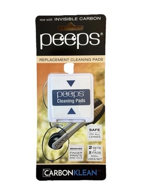 Peeps Replacement Cleaning Pads CarbonKlean Eyewear Lenses 2 Sets of 2 Pads