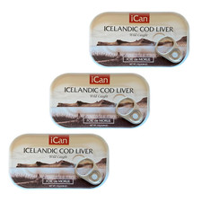 Wild Cod Liver Canned from Iceland 4.27Oz Pack of 3