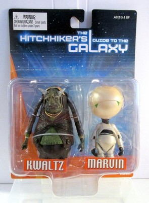 The Hitchhiker's Guide to the Galaxy Figuren 2Pack Kwaltz / Marvin 3'' OVP 2005