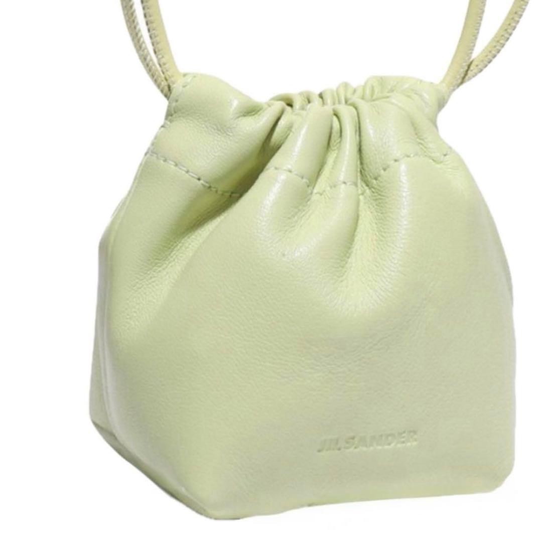Jil Sander Green Genuine Leather Crossbody Bag Minimalist Authentic Italy