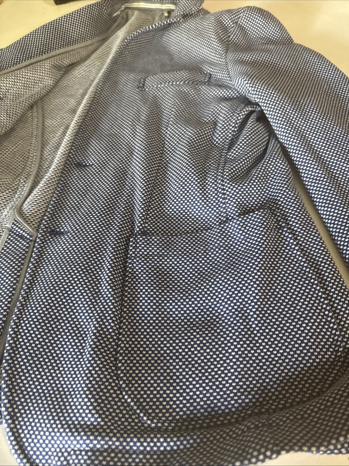 Zara Man Blue/White 2 Button Modern Sport Blazer Men's 44 thumbnail 4