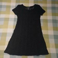 Carole Little Black Laced Vintage Short Sleeve Dress Size 12