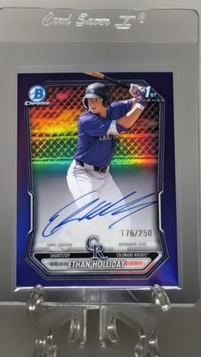 Ethan Holliday 2026 Bowman 1st True Purple Chrome Refractor Auto #CPA-EH  /250