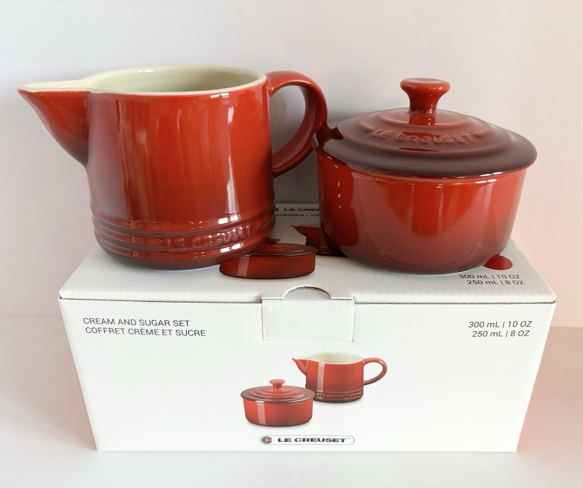 LE CREUSET まとめ売り Le Creuset Signature Cream and Sugar Set with Lid - Cerise Red
